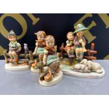 4x West German Goebel Hummel figures - mixed conditions