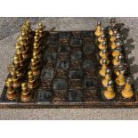 Italian 156BW Staunton extra large chess pieces, made from solid brass & wood with original box &