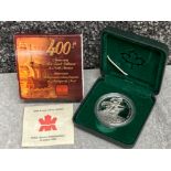 Royal Canadian Mint 2004 silver proof dollar coin - celebrating the 400th anniversary “first
