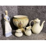 3 pieces of Royal Doulton English fine bone China includes teapot, creamer & lidded pot, all part of