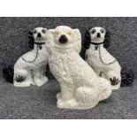 Pair of Staffordshire dogs and 1 other