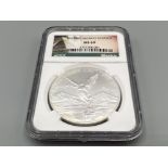 2013 Mexico silver $1 Onza 1oz coin. Graded and sealed by NGC