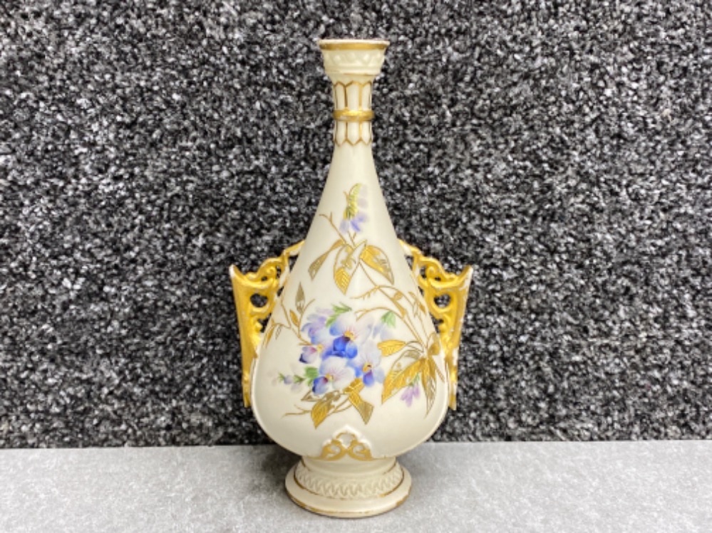 Royal Worcester blush ivory twin handled vase