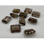 10 x Smokey Quartz 16mm x 12mm emerald cuts