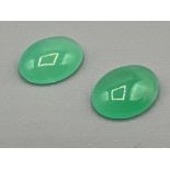 Pair of Chrysoprase oval cabochons (7mm x 9mm)
