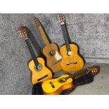 4 x Acoustic Guitars (restoration projects) includes 2x carry cases