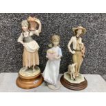 Lladro 6155 figure European Love together with two Italian figures