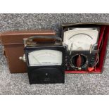 Vintage cased Bakelite Multimeter with leads & leather case together with a leather cased Bakelite