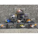 Total of ten model Super-bikes all in original display cases including Yamaha YZR500 & Suzuki GSV-R