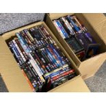 2 boxes containing a large quantity of miscellaneous DVDs & CDs (sample shown)