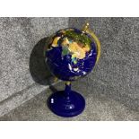 Large Revolving Gemstone Globe on pedestal stand - fantastic design, Height 60cm