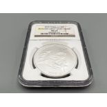 2015 Tokelau silver $5 Mokoha great white shark 1oz coin. Graded and sealed by NGC