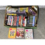 Box of mixed DVD box sets including Band of Brothers, 24 & Planet Earth plus other movies etc