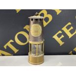 Vintage brass & metal Miners lamp