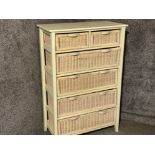 Modern tall 6 drawer chest, with baskets for drawers