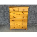 Large pine chest of drawers