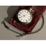 Hallmarked silver Gentleman’s pocket watch & case (I.R.Trenam watch & clock maker) also with key