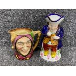 Extra large vintage Toby Jug by Allertons plus a large Royal Doulton character jug ‘Touchstone’