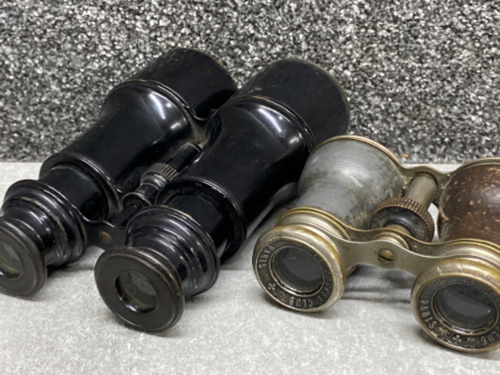 Two vintage field glasses/Binoculars, 1x marked Paris - Le Jockey Club - Image 2 of 3