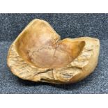 Large wood carved fruit bowl