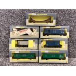 Total of 7 boxed Tri-ang Wrenn wagons including Southern railway utility vans, grain wagon etc