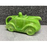 1930s Sadler Racing car teapot in green.
