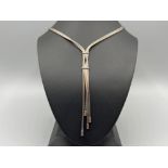 Ladies silver tassel necklace 17.2g