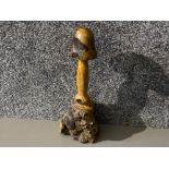African Hand carved tribal fertility ornament in the form of a mushroom, height 33cm