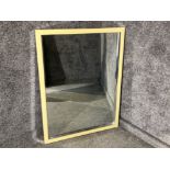 Rectangular shaped hall mirror with ivory effect frame, 83x107cm