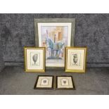 5 Italian classic framed prints