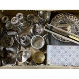 Box containing a large quantity of EPNS & silver plated ware