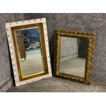 2 x vintage mirrors includes 1x gilt & 1x painted white framed