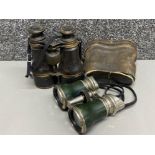 2 pairs of vintage field glasses (1 with original case)