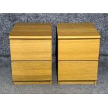 Pair of oak effect bedside drawers