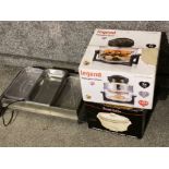 Boxed Legend Halogen oven together with a boxed Russell Hobbs slow cooker & catering warming server