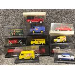 Total of 12 Altay diecast vehicles including Citroen U23 “Clesa” & Volkswagen Kombi etc all in