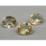 3 Citrine oval faceted cuts 11mm x 9mm