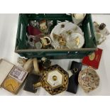 Box of miscellaneous China & glass items, including 2x Wedgwood figures, Maling dish, vintage baby’s