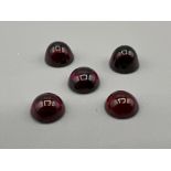 5 Garnet cabochons round cuts