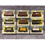 Total of 9 Tri-ang Wrenn wagons for OO/HO gauge railways (all boxed) including Blue circle products,