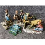 4 capodimonte ornaments plus 1 similar