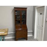 Inlaid Mahogany Bureau bookcase fitted with three drawers