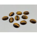 10 tigers eye oval cabochons 16mm x 12mm