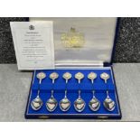 Limited edition Franklin mint 6 silver Royal spoons 1947-72
