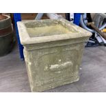 Large concrete square shaped garden plant pot