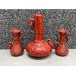 Chinese red pottery small vases