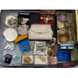 Vintage St.Michael luggage case containing a large amount of miscellaneous costume jewellery