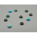 10 turquoise round cabochons 3.5mm