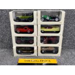 Coches de Epoca diecast metal vintage cars in 1:32 scale by RBA collectables (Spain) x8 in