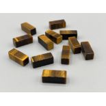 12 tigers eye blocks 20mm x 8mm